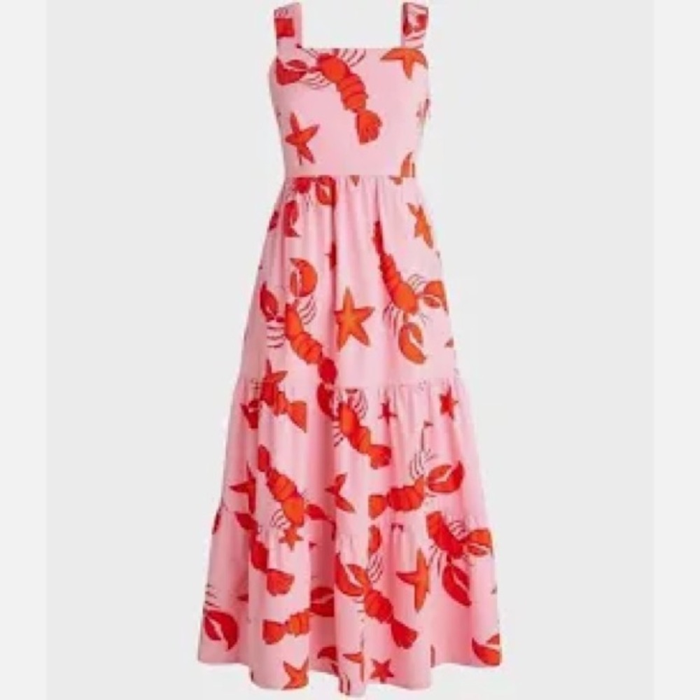 Pink Lobster Print Dress